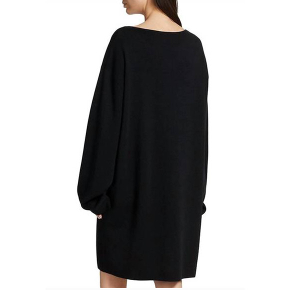 NEW! Nili Lotan S Alisaie $1035 Cashmere/Wool Sweater Dress Long Sleeve Black - Picture 4 of 12